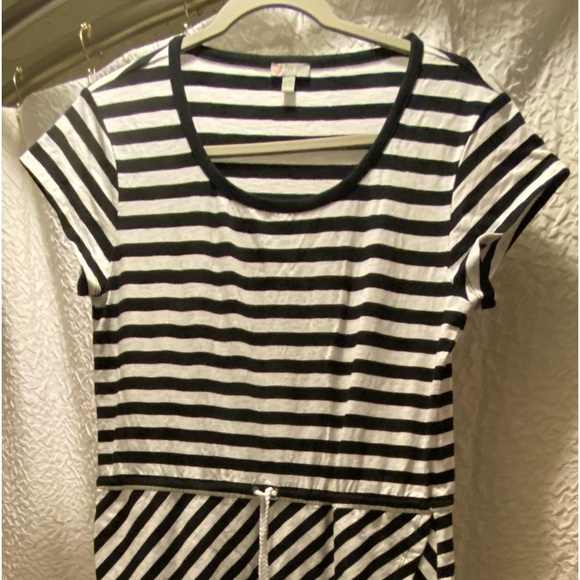 Talbots black and white stripe tulip hem maxi midi - Picture 3 of 4